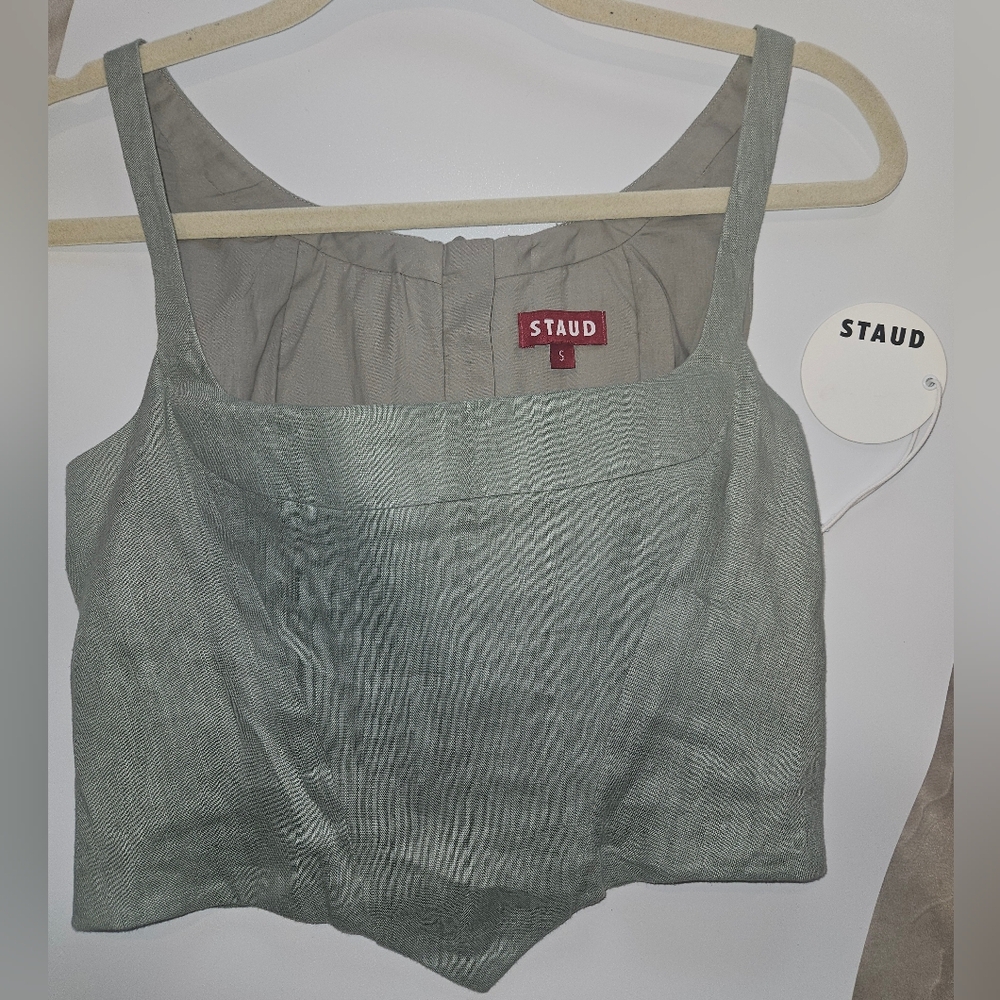 Staud Gray Linen Women's Top
